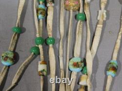 Vintage Native American medicine bag purse buckskin deer hide beaded Navajo