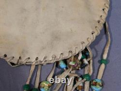 Vintage Native American medicine bag purse buckskin deer hide beaded Navajo