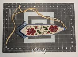 Vintage Native Indian Beaded Panel with Floral Pattern