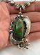 Vintage Navajo Pearl Sterling Silver Green Turquoise Squash Blossom Necklace
