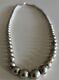 Vintage Navajo Sterling Silver Graduated Beads Necklace 17.5 Native American
