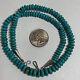 Vintage Navajo Sterling Silver Graduated Turquoise Disc Beads Necklace 18.25