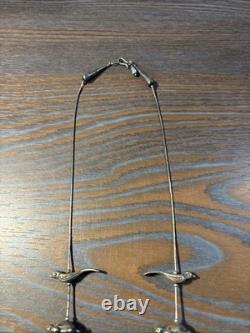 Vintage Navajo Zuni Sterling Silver Native American Fetish Necklace