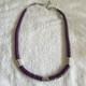 Vintage Navajo purple spiny oyster heishi disc bead necklace silver beads