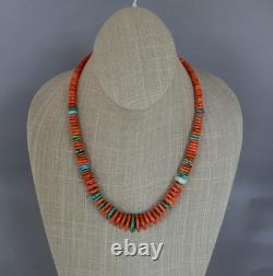 Vintage NavajoSilver Multi Semi-Precious Stone Graduated Bead Necklace 19.25