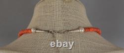 Vintage NavajoSilver Multi Semi-Precious Stone Graduated Bead Necklace 19.25