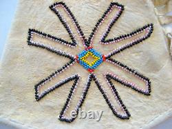 Vintage Non-Native American Indian Leather Beaded Gauntlets Gloves withFringe