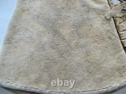Vintage Non-Native American Indian Leather Beaded Gauntlets Gloves withFringe