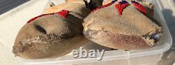 Vintage Plains-Style Native American Beaded Leather Moccasins -1940s-1960s