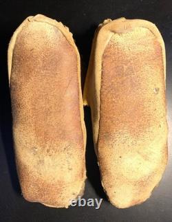 Vintage Plains-Style Native American Beaded Leather Moccasins -1940s-1960s