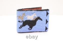Vintage Plateau Beaded Mens Wallet Pictorial Horse Native American Nez Perce