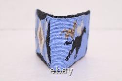 Vintage Plateau Beaded Mens Wallet Pictorial Horse Native American Nez Perce