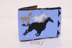 Vintage Plateau Beaded Mens Wallet Pictorial Horse Native American Nez Perce
