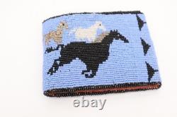 Vintage Plateau Beaded Mens Wallet Pictorial Horse Native American Nez Perce