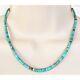 Vintage Santo Domingo Graduated Turquoise Sterling 3-5 mm Heishi Bead Necklace