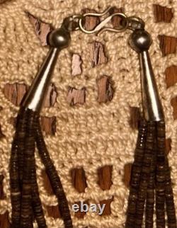 Vintage Santo Domingo Pueblo Small Turquoise + Heishi 5 Strand 24 Necklace