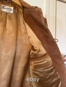 Vintage Scully Leather Suede Fringe Jacket Native American Beaded Size 44