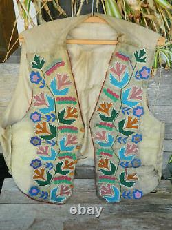 Vintage Shoshone Native American Beaded Vest 1890s