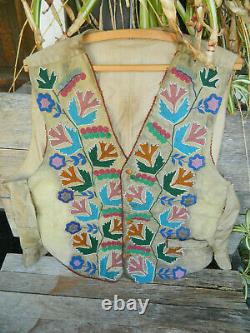 Vintage Shoshone Native American Beaded Vest 1890s