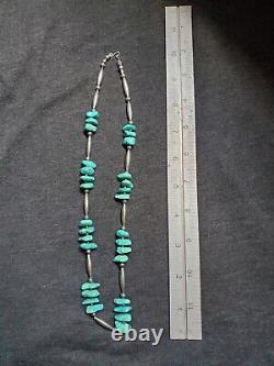 Vintage Silver and Turquoise Native American Necklace