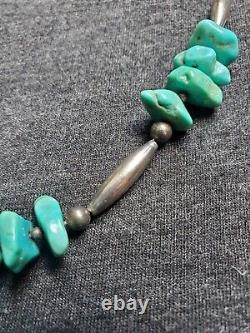 Vintage Silver and Turquoise Native American Necklace