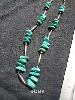 Vintage Silver and Turquoise Native American Necklace