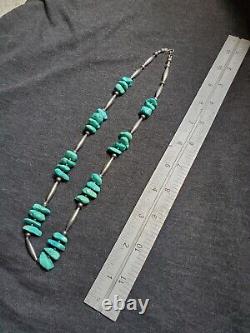 Vintage Silver and Turquoise Native American Necklace