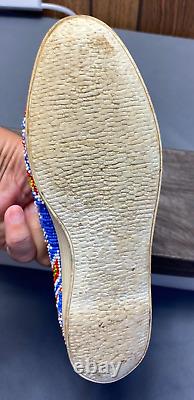 Vintage Sioux Native American Indian Fully Beaded Tennis Shoes Size 7 1/2