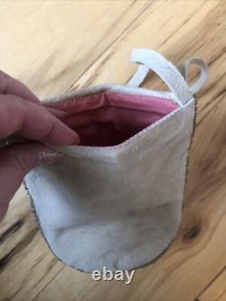 Vintage Sioux So Soft Deer Brain Tanned Leather Beaded Pouch Size 5 1/2 X 8