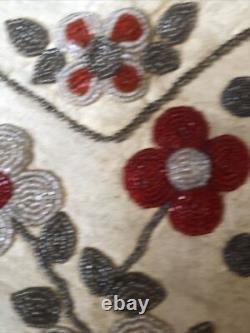 Vintage Sioux So Soft Deer Brain Tanned Leather Beaded Pouch Size 5 1/2 X 8