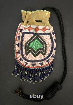 Vintage Small Buckskin Beaded Pouch Native American Plateau Nez Perce