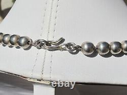 Vintage Sterling Silver Polished Graduated Beads Navajo Pearls 8-18mm 27