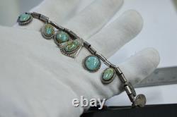 Vintage Sterling Turquoise Native American Necklace 14 51.6 Grams