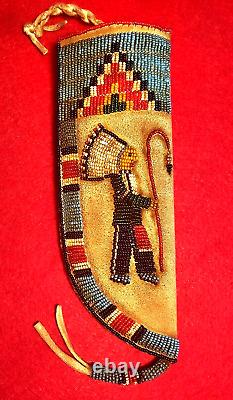 Vintage Trade Knife With Beaded Sheath