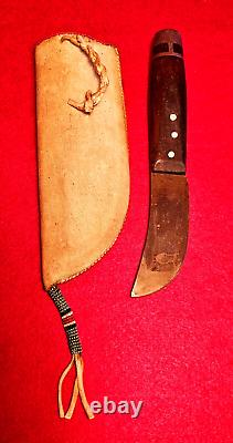 Vintage Trade Knife With Beaded Sheath