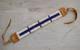 Vintage WAMPUM Native American White / Blue GLASS BEAD Leather Leg Tie CHOKER