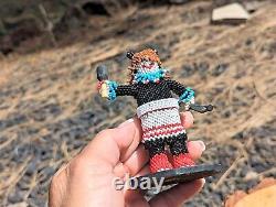 Vintage Zuni Native American Beaded Doll Kachina Handmade signed R. Bobelu