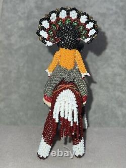 Vintage Zuni beaded Warrior Chief On Horse Extremely Detailed