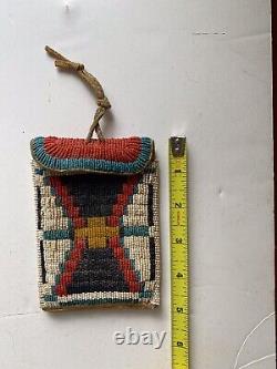 Vintage beaded Native American strike-a-light pouch