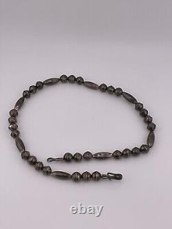 Vintage native american sterling silver bead necklace