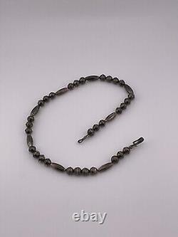 Vintage native american sterling silver bead necklace