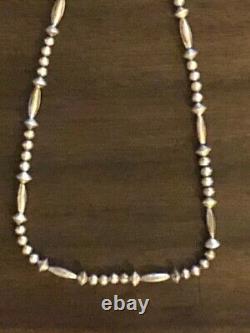 Vintage southwestern native american sterling melon bead necklace