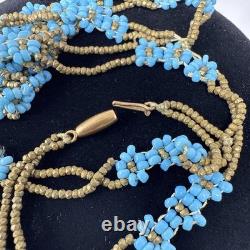 Vtg 1920s Native American Indian Beaded Necklace Estate Victorian Tribal 14.5
