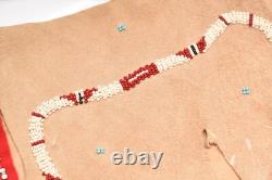 Vtg Apache Beaded Hide Shoulder Bag Leather Antique Native American