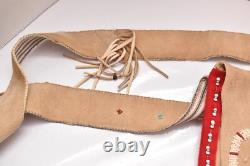 Vtg Apache Beaded Hide Shoulder Bag Leather Antique Native American