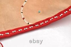 Vtg Apache Beaded Hide Shoulder Bag Leather Antique Native American