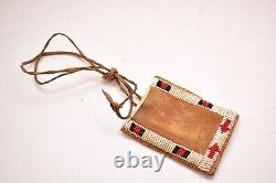 Vtg Native American Apache Indian Beaded Leather Hide Pouch Medicine Bag