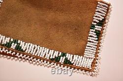 Vtg Native American Apache Indian Beaded Leather Pouch Bag Wallet Folding
