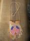 Vtg Native American Beaded Deerskin Fringe Medicine Bag, USA FLAG