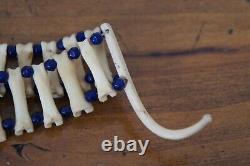 Vtg Native American Beaded Raccoon Penis Bone Choker Pendant Love Necklace 26